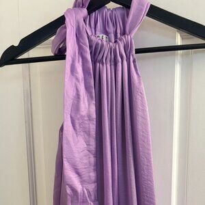 Silky Lilac Halter mini dress